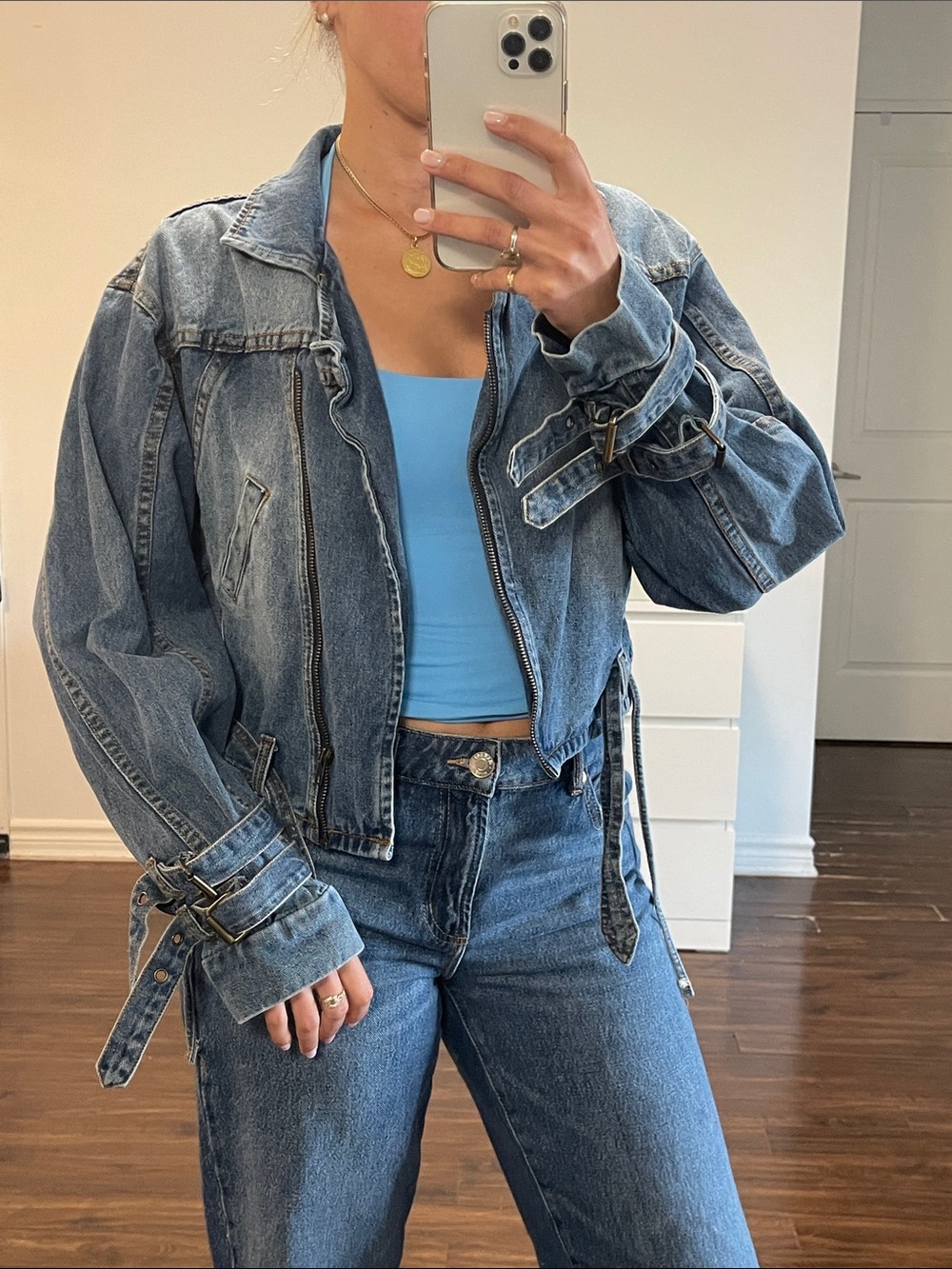 Denim Moto Jacket - Blue